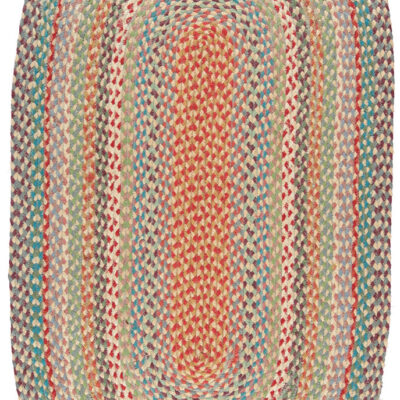Orange Multi color woven rag rug 20”x30”
