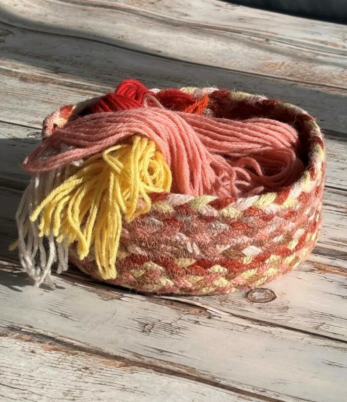 Coral Jute Mini Basket - Image 3