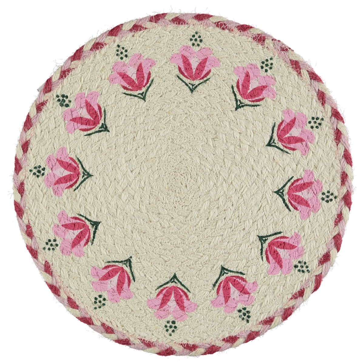 Pink Lily Placemats - The Braided Rug Company
